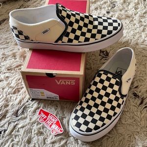 Vans Asher Checkerboard Slip ons size 9